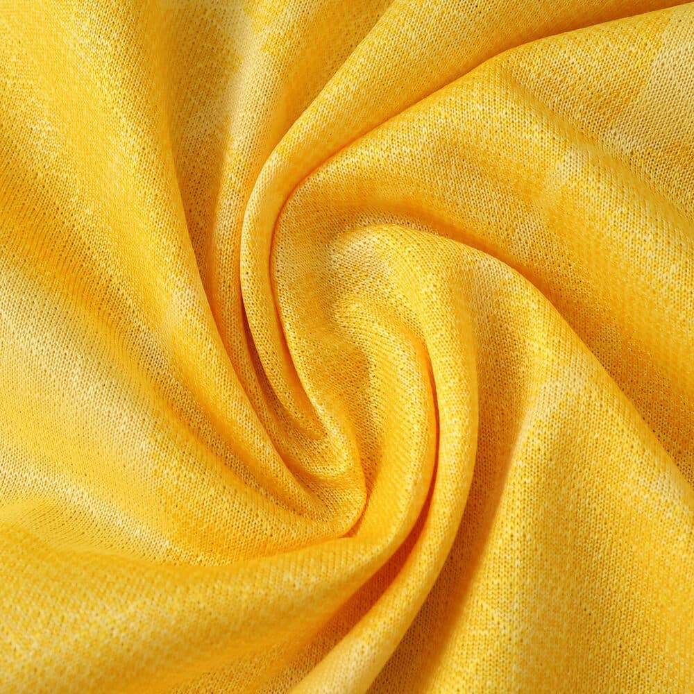 Close-up of yellow AC Milan Third 2025/26 Player Version jersey fabric, showing texture and detail.