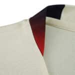 Close-up of Lille LOSC 2025/26 away fan jersey collar showing red and navy gradient detail.