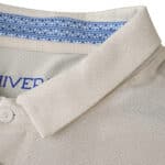 Close-up of FC Porto Third 2025/26 Fan Version jersey collar showing textured fabric and blue inner lining.