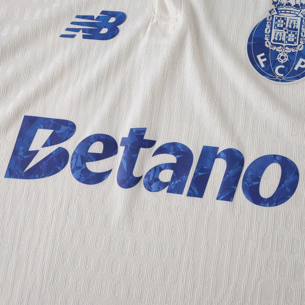 Close-up of FC Porto Third 2025/26 Player Version jersey showing club crest, New Balance logo, and Betano sponsor.